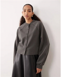 Кардиган интерлок темно-серого цвета Asos design