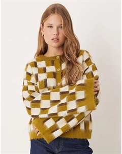 Вязаный кардиган с начесом в ретро-узоре Asos design