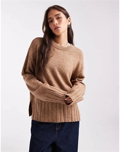 Вязаный джемпер с широкими рукавами цвета мокко Asos design