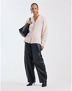 Длинный кардиган с приталенным лифом из высококачественной овечьей шерсти белого цвета - БЕЛЫЙ Asos design