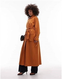 Пальто-вешалка с поясом и карманами цвета охры Asos design