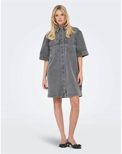 Джинсовое платье из средне-серого денима Only