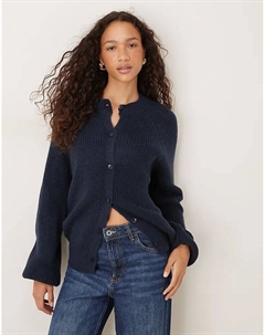 Вязаный кардиган реглан темно-синего цвета Asos design