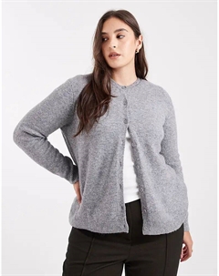 Вязаный кардиган Curve в средне-сером меланжевом цвете Pieces