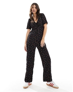 Комбинезон с широкими штанинами и цветочным принтом Jdy