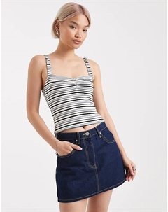 Топ-майка Adelia с рюшами и полосками в несколько полосок Edikted