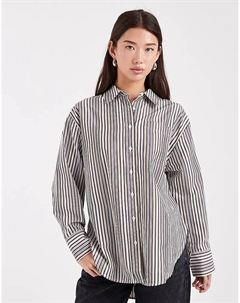 Рубашка свободного кроя в мужскую полоску Asos design