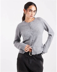 Вязаный кардиган в цвете средне-серый меланж Pieces