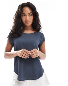 Блузка на молнии сзади в сланцево-сером цвете Only