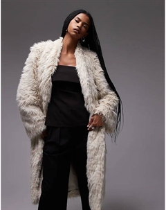 Большая шуба миди из искусственного меха светло-бежевого цвета & other stories