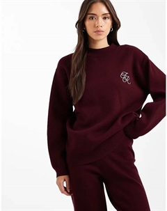 Вязаный джемпер с вышитым логотипом бордового цвета 4th & reckless