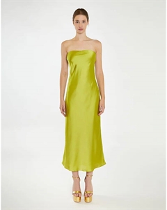 Платье миди без бретелек в цитрусово-зеленом цвете Collective the label