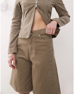 Коричневые вельветовые бриджи Astro coord с широким кроем Weekday