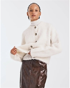 Кардиган из толстой пряжи премиум-альпаки кремового цвета Asos design