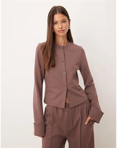 Кардиган коричневого цвета с отворотами на рукавах Asos design