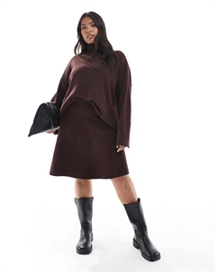 Комплект мини-юбки Curve Skeer в бордовом цвете Only