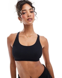 Бюстгальтер-бралетт с ребристым воротником-борцовкой, черный Lindex