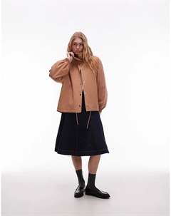 Пиджак с воротником-стойкой верблюжьего цвета Asos design