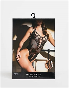 Боди с вырезом Falling For You в черном цвете Ann summers