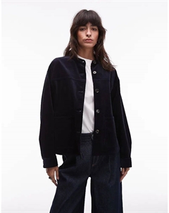 Вельветовая рубашка с карманами темно-синего цвета Arket