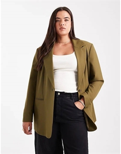 Свободный приталенный блейзер Curve цвета хаки Asos design