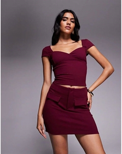 Мини-юбка от с карманами бордового цвета Asos design