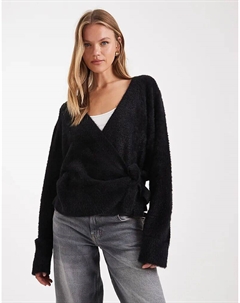 Вязаный кардиган с бретельками черного цвета Asos design