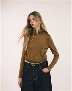 Тонкий водолазка бежевого цвета Mango