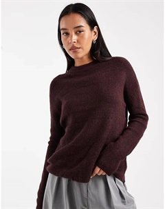 Джемпер с круглым вырезом бордового цвета Only