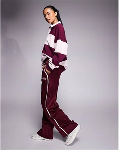 Трикотажные брюки-джоггеры с вышитым логотипом и полосками по бокам, бордового и розового цветов Kaiia