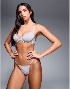 Бюстгальтер Mila на косточках серого меланжевого цвета Asos design