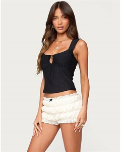 Текстурированный топ с вырезом-замочной скважиной Leya черного цвета Edikted