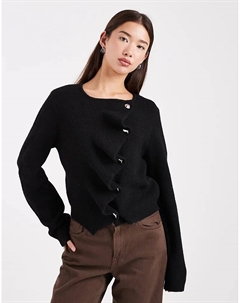 Кардиган с воланами черного цвета Asos design