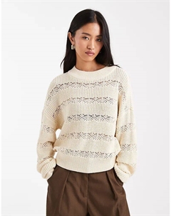Джемпер открытой вязки кремового цвета Vero moda
