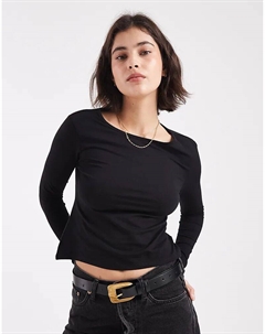 Топ Teen с V-образным вырезом, черный Mango