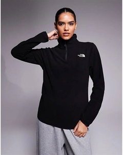 Флисовая кофта North Face Glacier 100 с застежкой-молнией 1/4 черного цвета The north face