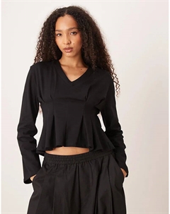 Лонгслив с длинными рукавами и завязкой на талии, черного цвета Asos design