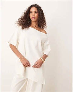 Джемпер-комбинезон с открытыми плечами цвета кокосового молока Asos design