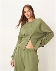 Кардиган интерлок цвета хаки Asos design
