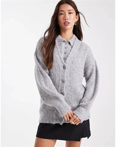 Кардиган бойфренда с начесом, светло-серый Asos design