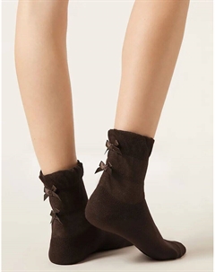 Коричневые носки Gathered Bow Calzedonia