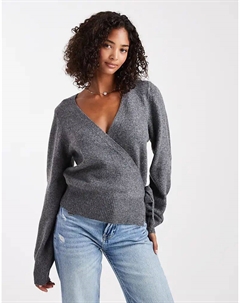 Вязаный кардиган с запахом серого цвета - LGREY Asos design