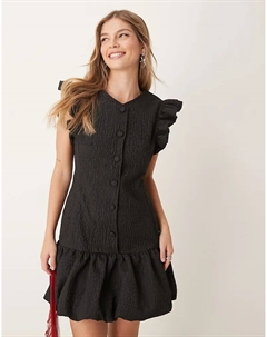 Мини-платье из жаккарда черного цвета Ghospell