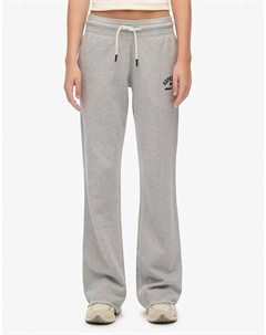 Расклешенные спортивные брюки Athletic с вышивкой в ​​цвете «ледниково-серый меланж» Superdry