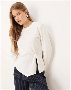 Кремовый лонгслив с длинными рукавами и узлом Asos design