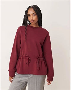 Толстовка с бантом и сборками в бордовом цвете Asos design