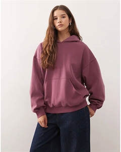 Толстовка свободного кроя из плотного джерси бордового цвета Weekday