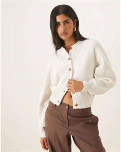 Кардиган с круглым вырезом и рукавами реглан кремового цвета Asos design