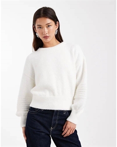 Джемпер с зауженной талией и декоративной строчкой кремового цвета Asos design