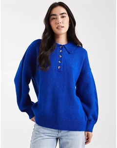 Трикотажная рубашка-регби цвета кобальт Asos design